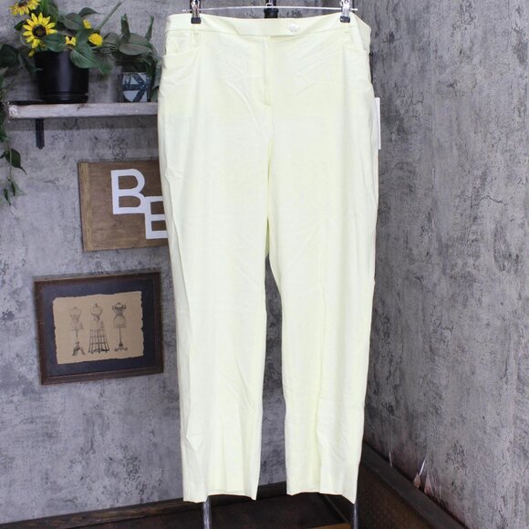 Calvin Klein Plus Size Lux Modern-Fit Straight-Leg Pants Endive Yellow 18W - Picture 1 of 8